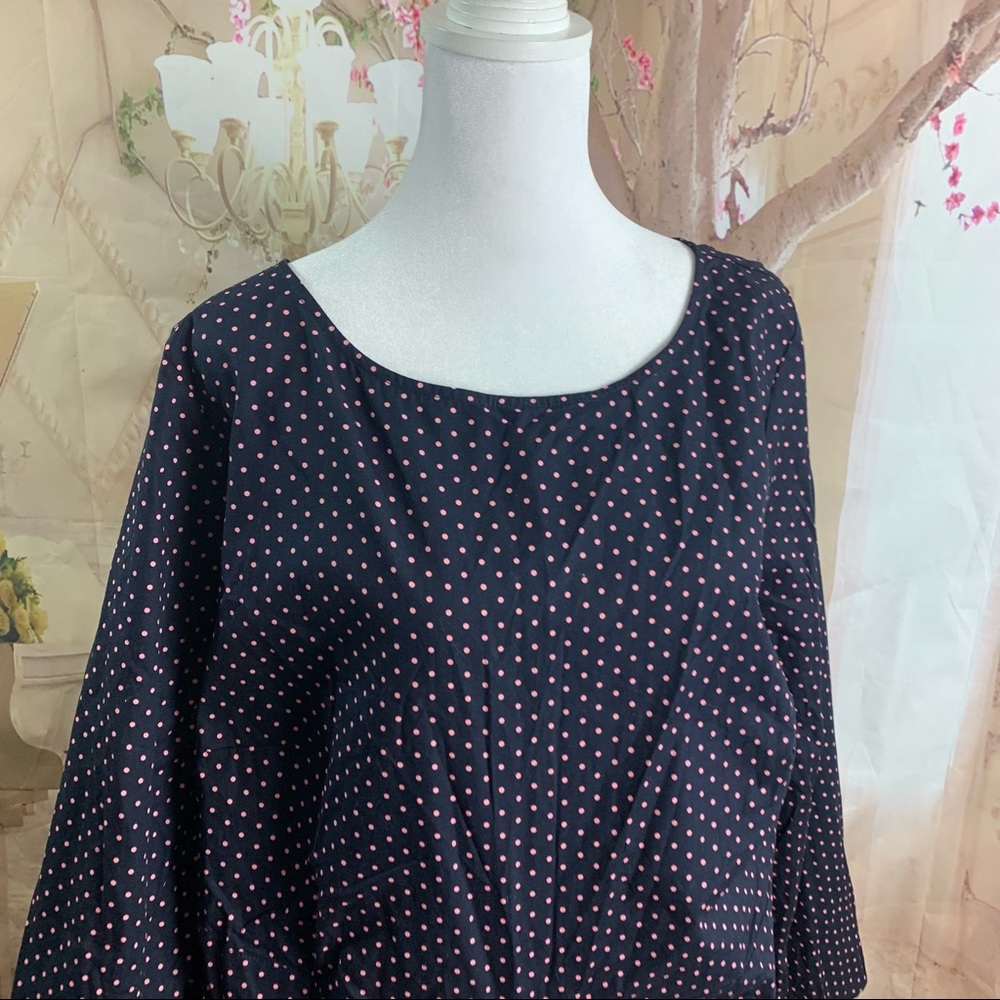 NEW Eloquii Tie Front Polka Dot Blouse - Picture 6 of 11